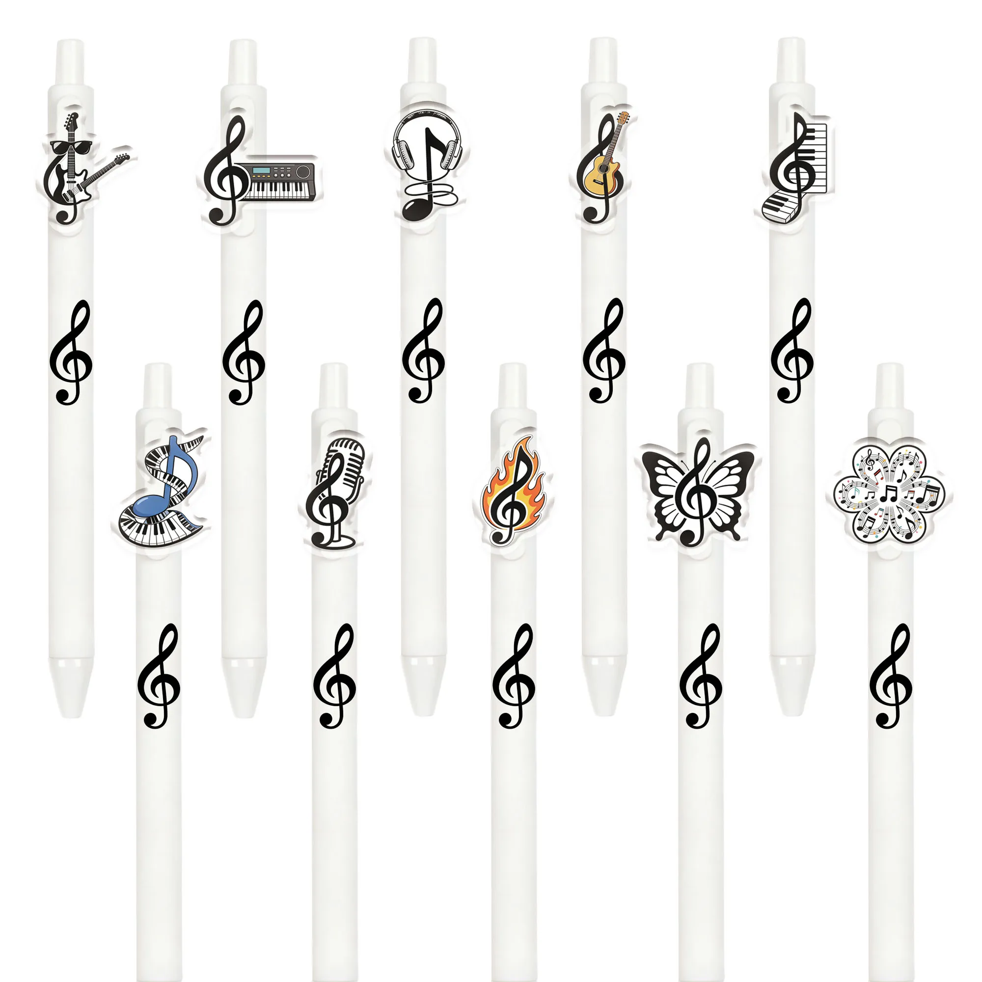 10pcs/14pcs note pattern ballpoint pen music element student music student writing smooth pen