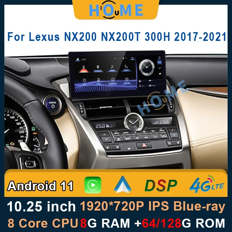 

Car Radio Android 11 8+128G Multimedia Player GPS Navigation CarPlay Autoradio Stereo For Lexus NX NX200 NX200T 300h 2014-2021