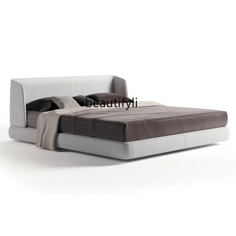 K132 Italian Minimalist Fabric Bed Bedroom Double Master Bedroom 1.8 M Nordic Style Designer Bed