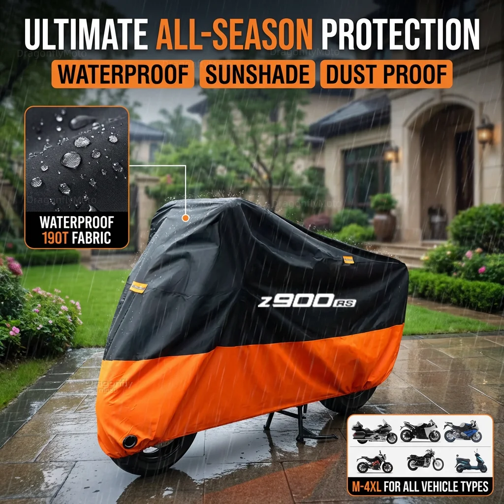 

Чехол для мотоцикла KAWASAKI Z900RS Z 900RS Z900 RS, толстый, 210D, водонепроницаемый, для улицы, защита от УФ-излучения, от пыли, дождя, солнца, всесезонный