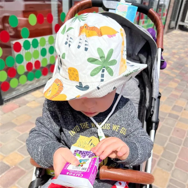 Summer Panama Baby Girls Hat Autumn Cartoon Boys Fisherman Hat Baby Sun Hat Outdoor UV Bucket Hat for Kids Toddler Bonnets