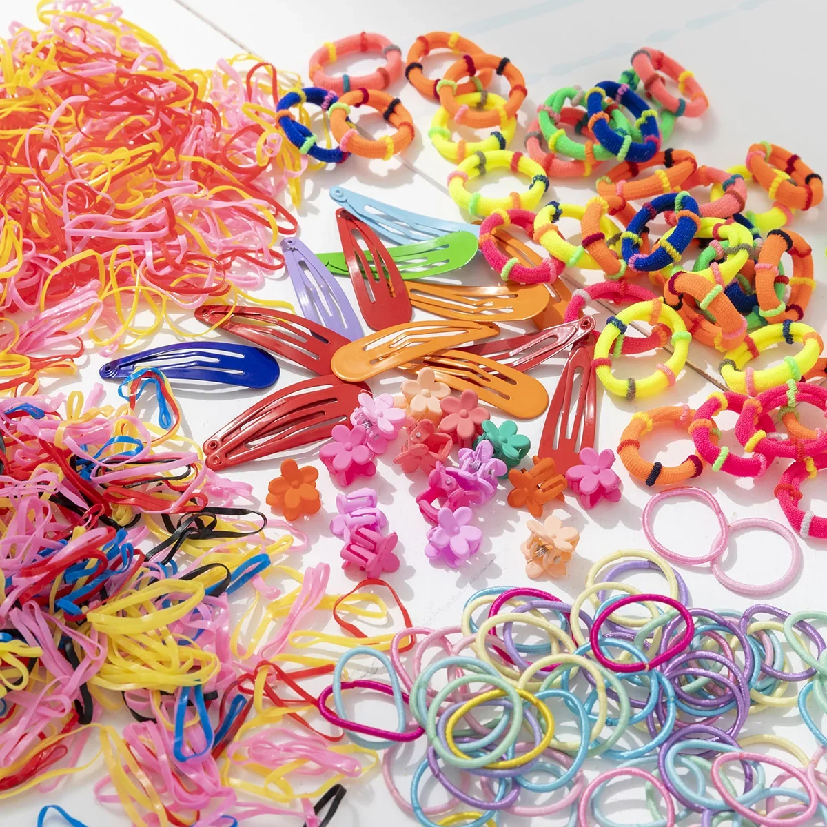 780pcs Children\'s Jewellery Hair Clip Hair Card Princess Hair Rope Baby Hair Ring Girl\'s Side Clip Hair Accessories Combo Set