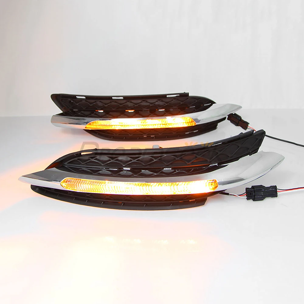 LED DRL Fog Lamp Cover For Mercedes-Benz B-Class W246 B180 B200 2011 2012 2013 14 Daytime Running Light With Yellow Turn Signal view 5