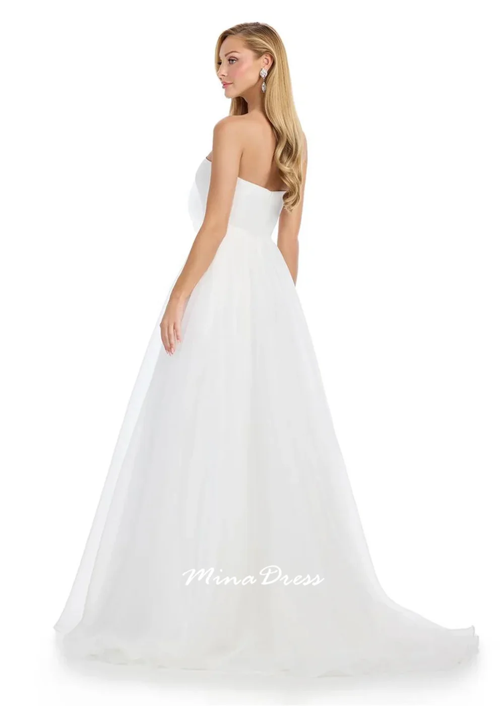 Mina Customized Backless Luxurious Women's Evening Dresses for Special Occasions Sleeveless Piglet Breast Flowers Strapless Prom