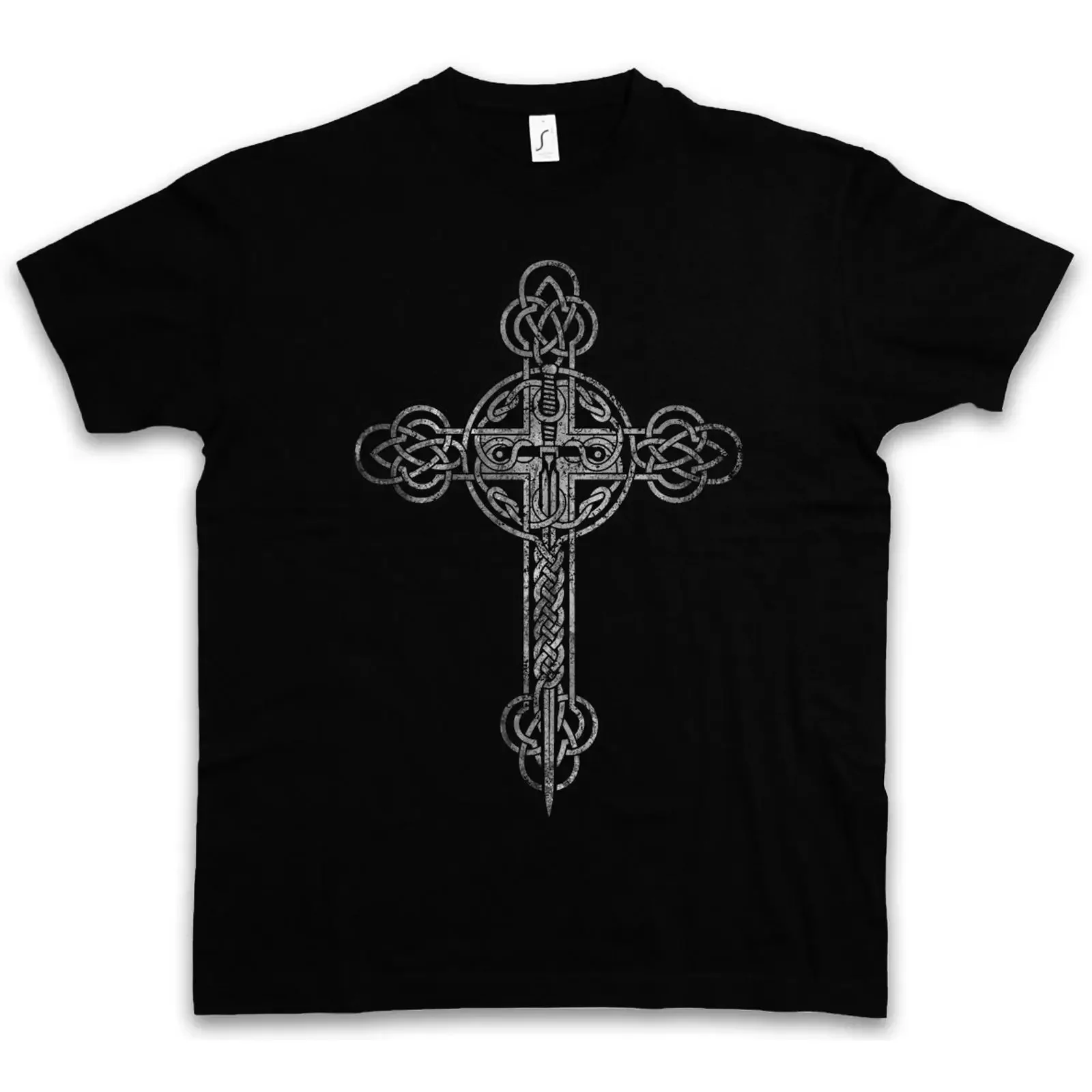 Camiseta CHRISTIAN CROSS III, Cruz Cristiana, Jesús, Mesías, Cristianismo, Estilo Vintage, Ligeramente Transpirable, Versátil