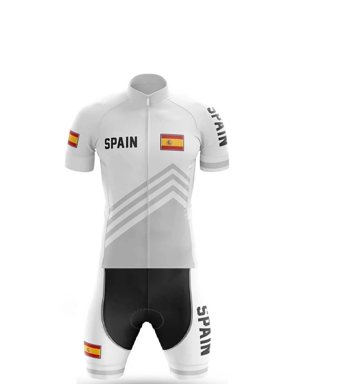 LASER CUT MEN'S CYCLING WEAR CYCLING JERSEY BODY SUIT SKINSUIT WITH POWER BAND SPAIN NATIONAL TEAM SIZE: XS-4XL