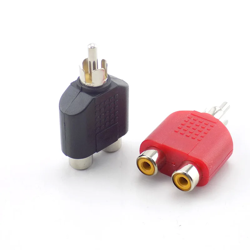 Male To Female 3.5mm RCA Plug Jack Adapter AV Audio Connector 2 in 1 Stereo Headset Dual Headphone Audio Plug Accessories B1