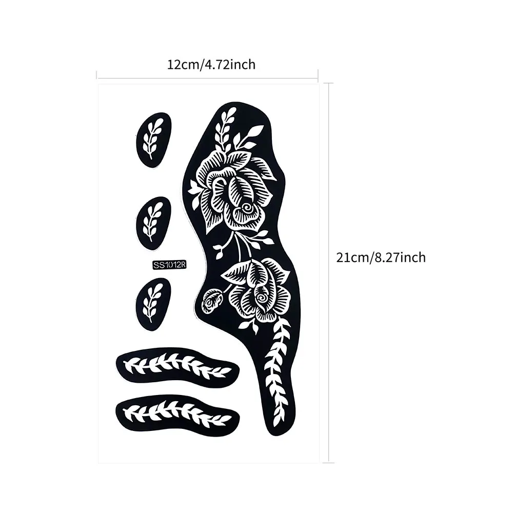 2pcs Flower Tattoo Stencils for Hand Henna Tattoo Templates for Women Wedding Festival Hand and Fingers Body Art Decoration