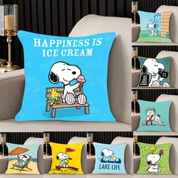 Pillow Cover Snoopy Birthday Wedding Gifts 50x50 Cushions Covers Dakimakura Throw Pillows iving room Pillowcase Decoration Gifts