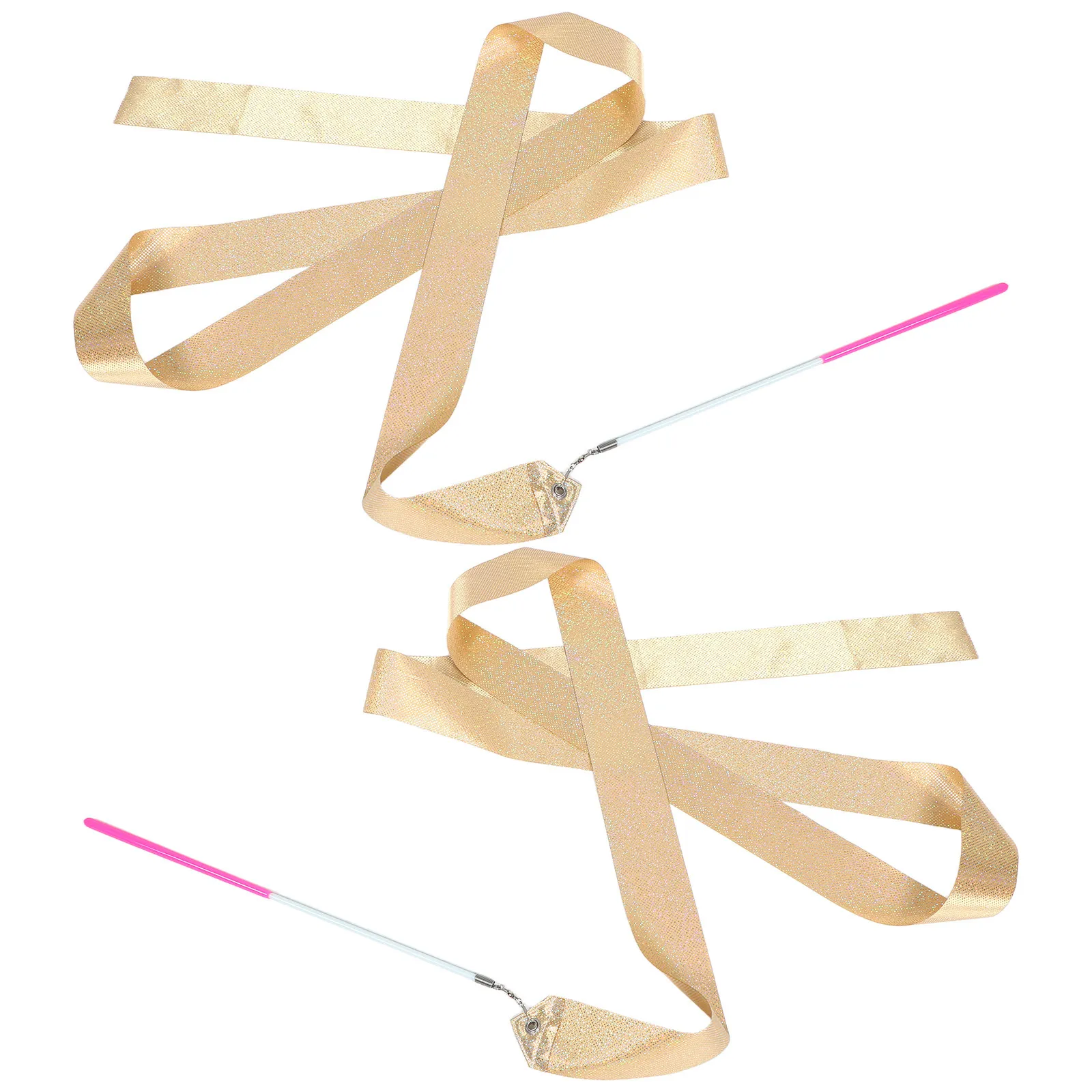 2 Cintas Brillantes Doradas para Gimnasia, Danza y Ballet, para Niños y Adultos, con Cierre Giratorio Flexible, para Mejorar la Coordinación