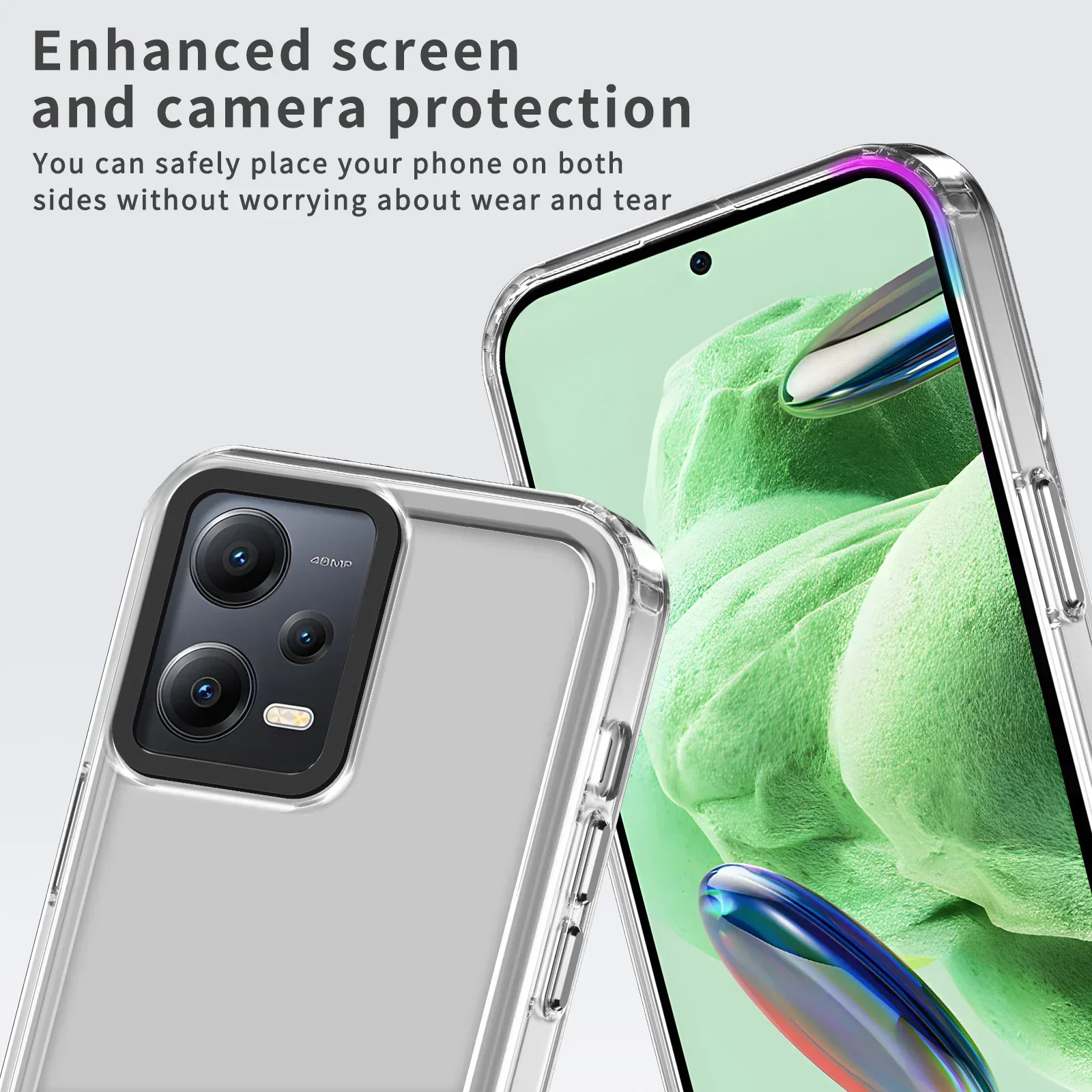 Acrylic Shockproof HD Clear Case for Redmi Note13 4G 5G 12 11 Pro Plus 13C 11A XiaoMi Poco X6 F5 M6 Pro M5 X5 C65 C55 Back Cover