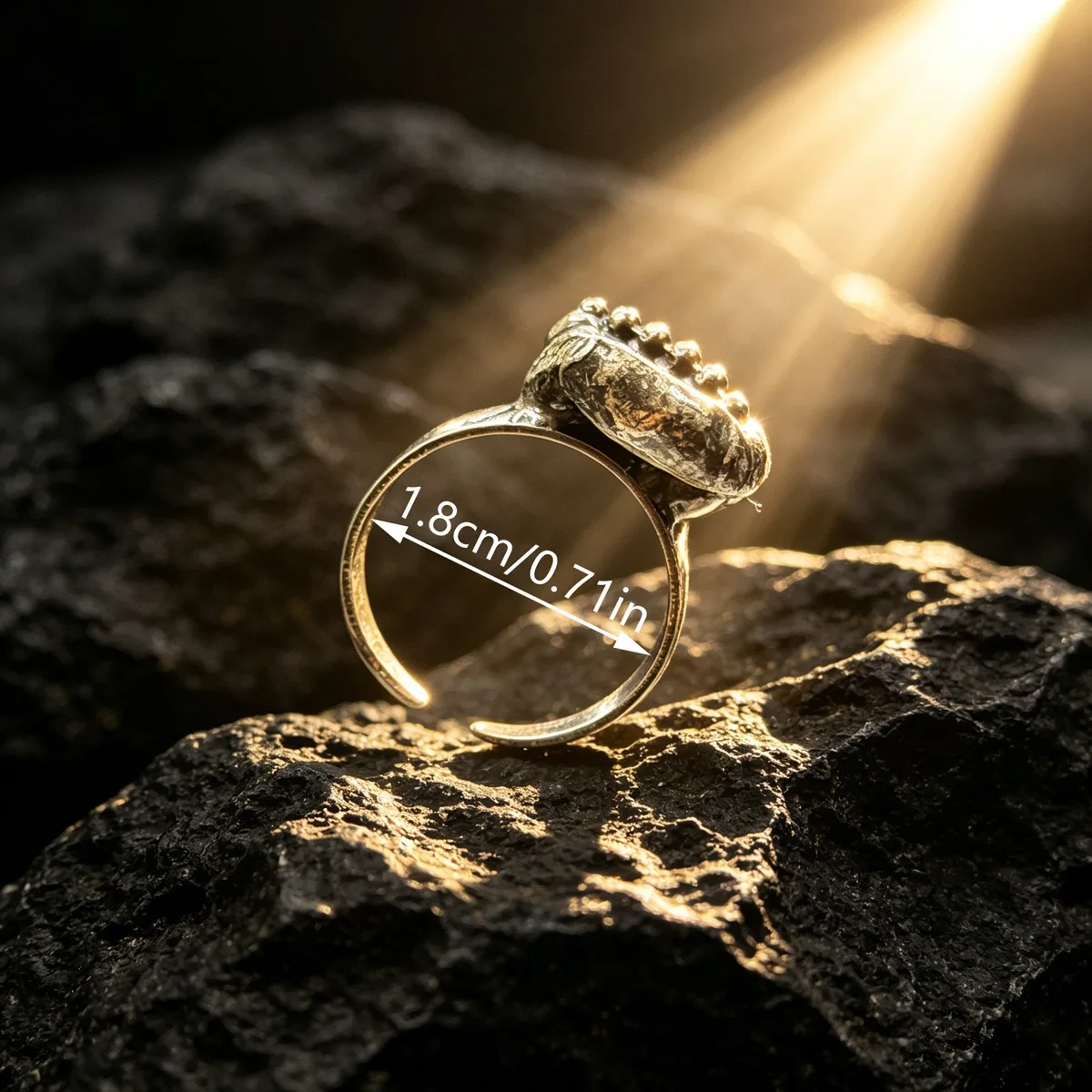 Goth Irregular Black Tourmaline Ring for man Reiki Healing Crystal Stone Retro Color Men Protection Finger Ring  Jewelry X293 - view 5
