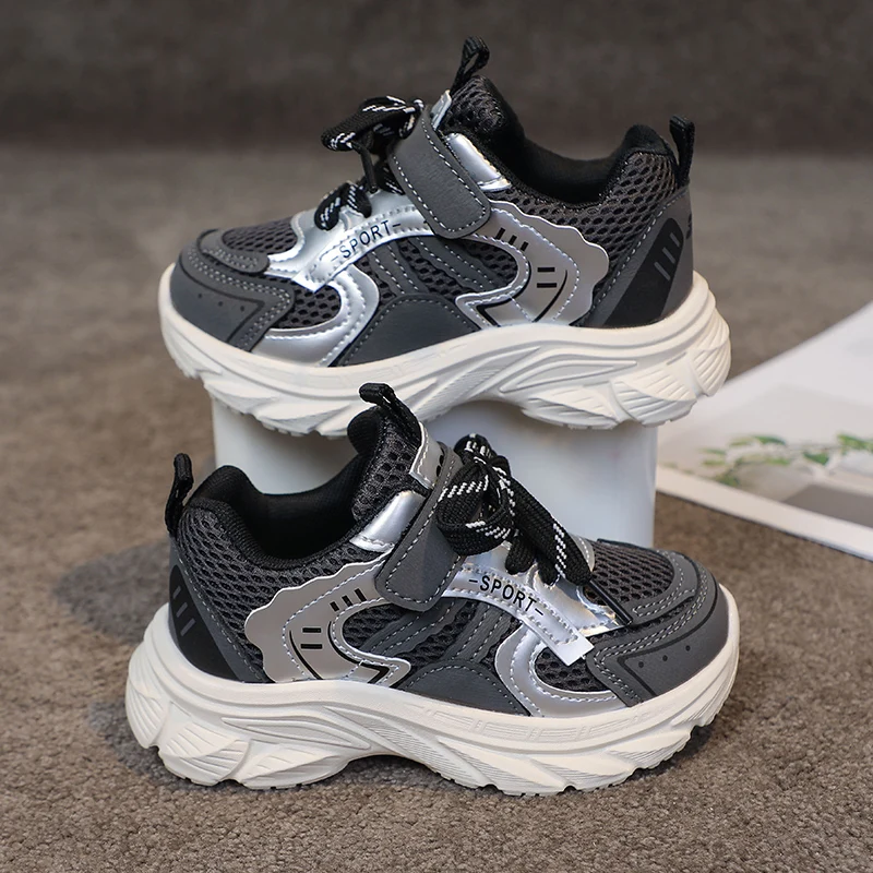 New All seasons Children Sports Shoes Unisex Kids Sneakers Mesh Upper Breathable Boys Basketball Shoes Girls Tennis Casual Flats