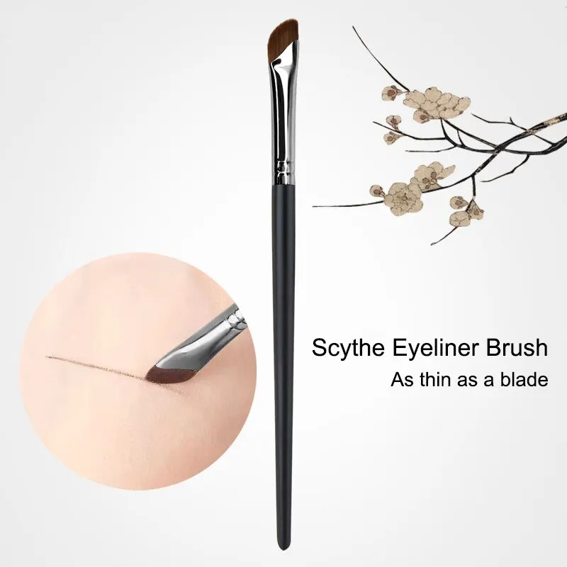 Ultra Thin Sickle Diagonal Makeup Brush for Eye Shadow, Horizontal Silkworm Brush Eyebrow Tool