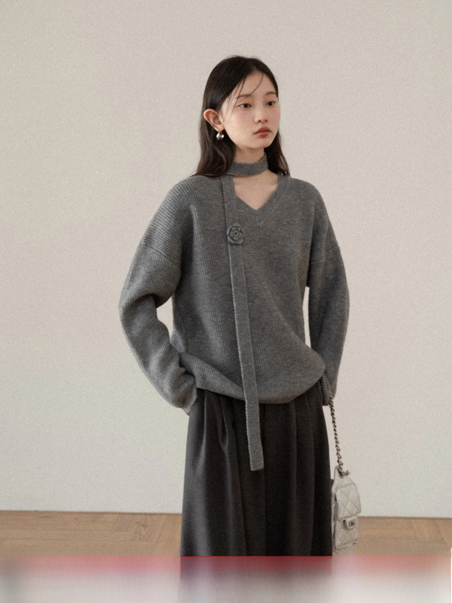 

Женский вязаный свитер Canton S Pure Desire: новая зимняя модель, свободный крой, теплый топ с V-образным вырезом, утолщенный, с длинными рукавами