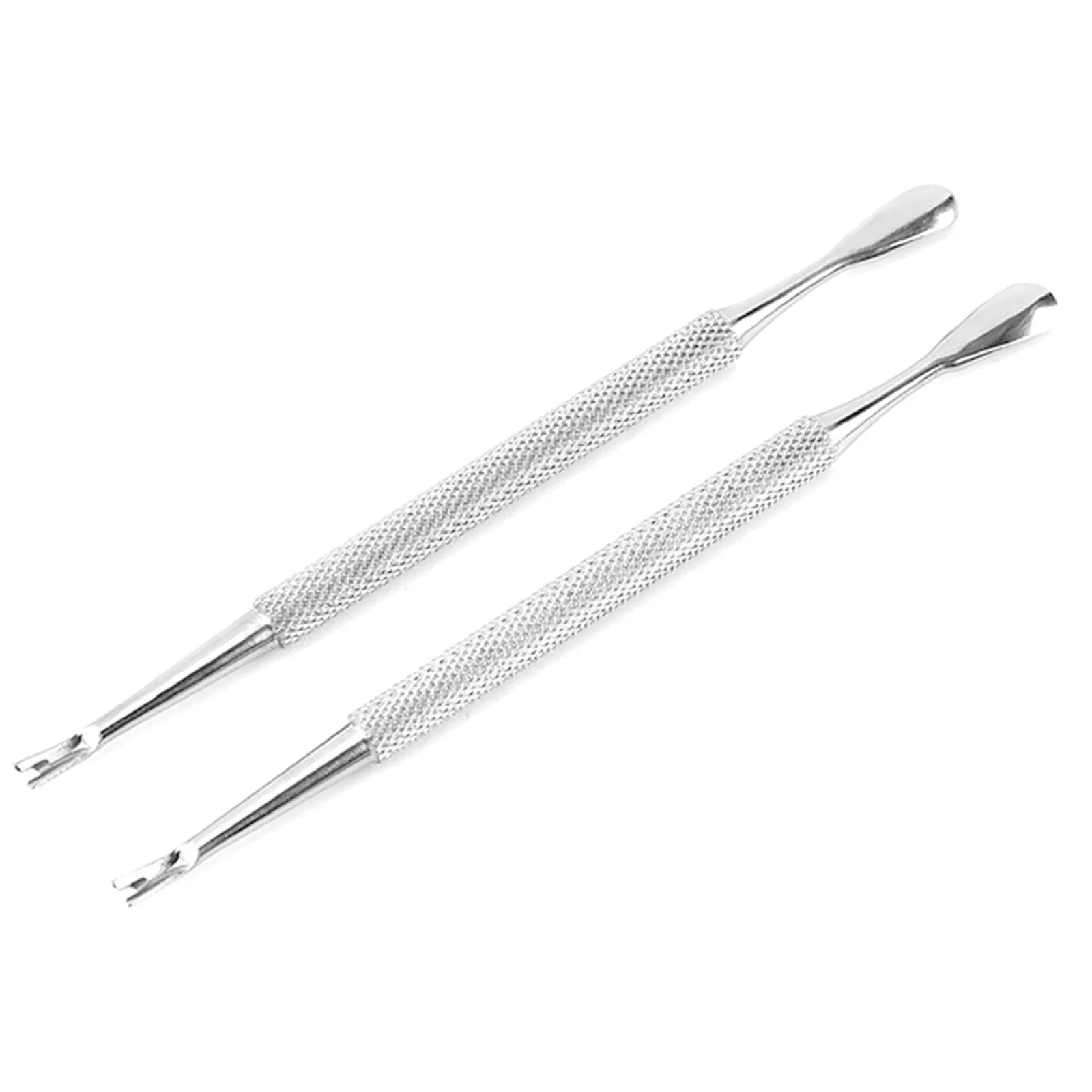 

2Pcs Metal Nail Tools Stainless Steel Cuticle Remover Dead Skin Pusher Trimmer Pedicure Nail Art Accessories Professional Use