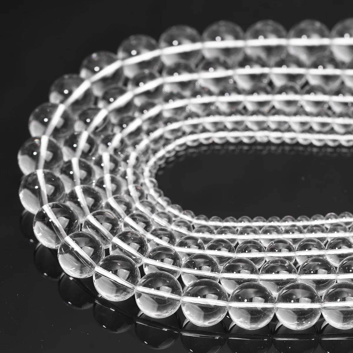 Weißer Kristall, runde lose Perlen, DIY-Armband, Ohrringe, 4/6/8/10/12 mm, für die Schmuckherstellung, 38,1 cm Strang