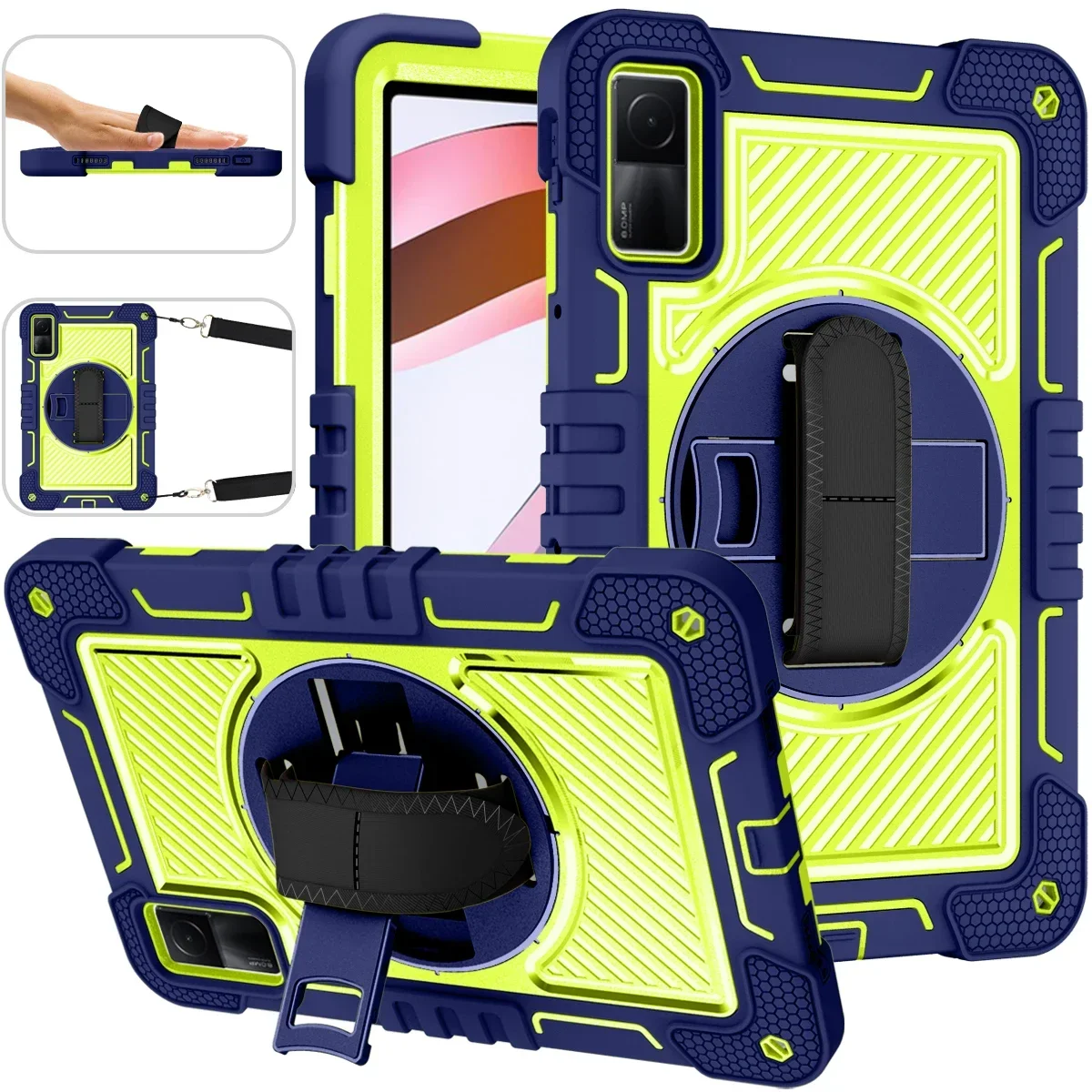 

Case For Xiaomi Redmi Pad SE 11" 10.6 2022 Tablet Hand Shoulder Strap Cover For Xiaomi Pad 6 Pro Shockproof Kickstand Kids Funda