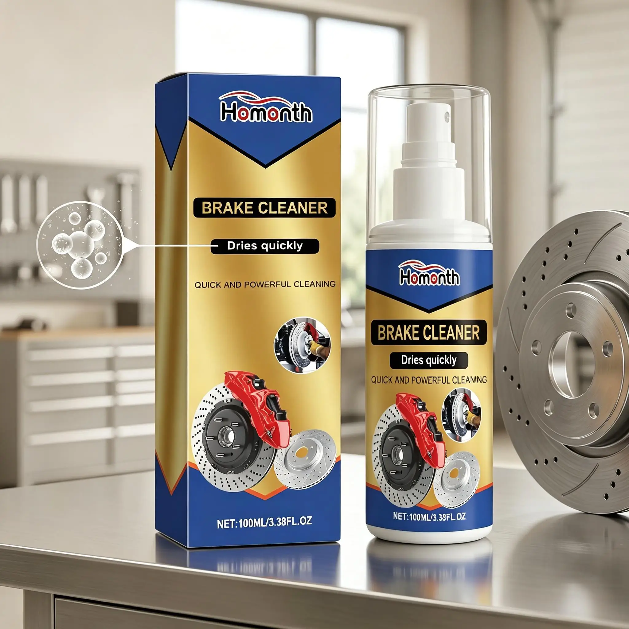 Limpa Freios Automotivos: Remove Ferrugem, Elimina Ruídos de Fricção, Prolonga a Vida Útil do Sistema de Freios, Polimento e Restauração, Spray de Limpeza para Manutenção Automotiva