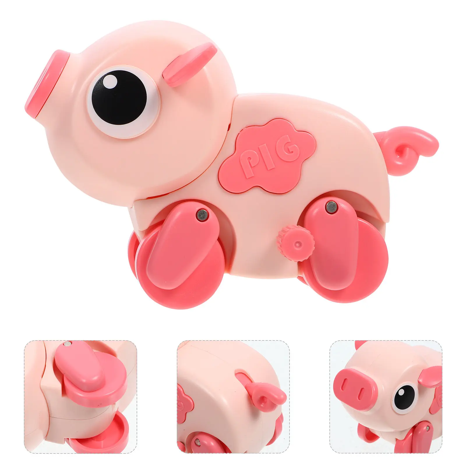 

Заводная игрушка-свинка на пружинке, ползающая, для вечеринок, милый пластиковый подарок, заводная игрушка-свинка