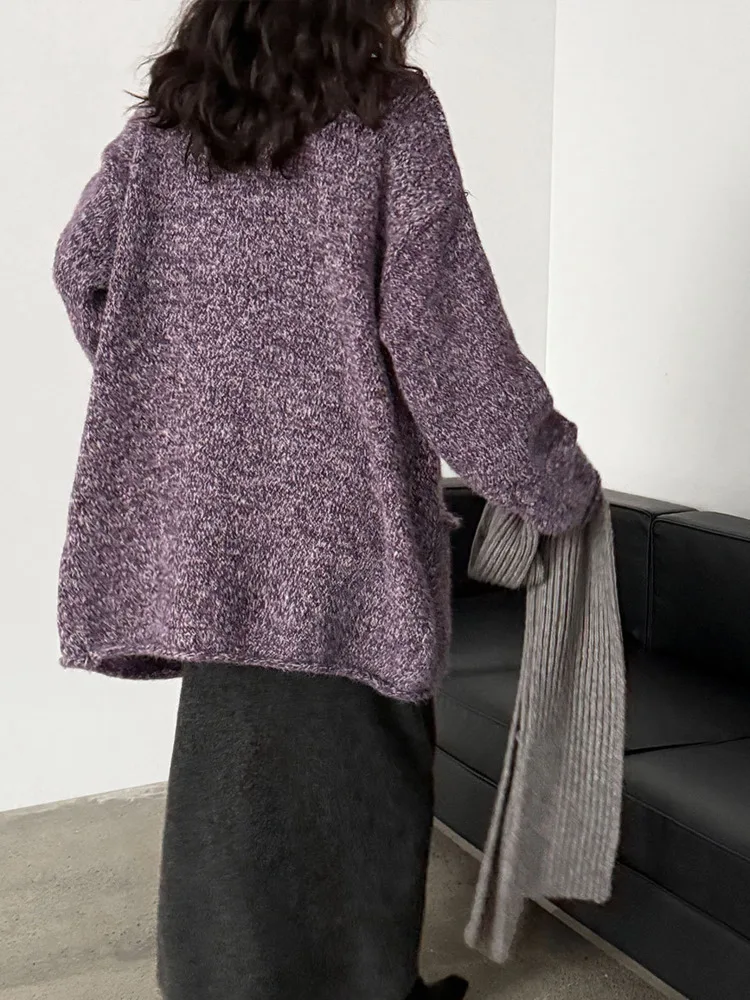 سترة محبوكة بجيب فضفاض راقي من WHTREND للنساء معطف سترة فضفاض سميك جديد للشتاء #3