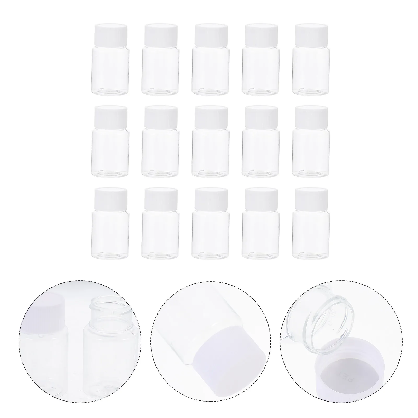 

35Pcs Laboratory Plastic Sample Bottles 30Ml High Quality Reagent Vials Leak Proof for Chemistry School Liquid Storage