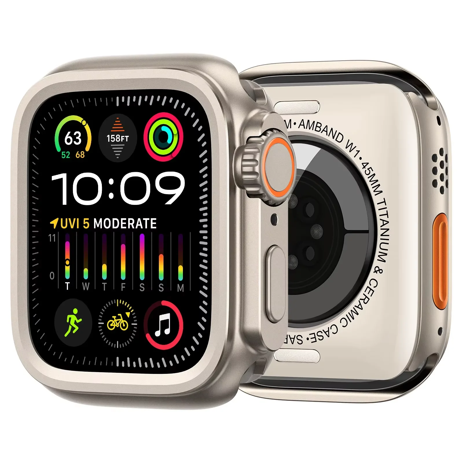 Zinc Alloy Case For Apple Watch Series 9 8 7 45mm Seconds Change to Ultra 2/1 49mm Protection Shell iWatch 6 5 4 SE 44mm Cover image 5