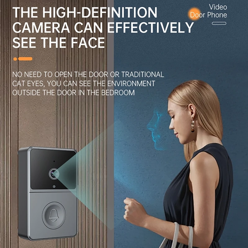 2.4G Wireless Video Intercom Doorbell with 4.3-inch Screen Automatic Photo Recording Two-Way Intercom Video Monitoring Doorbell