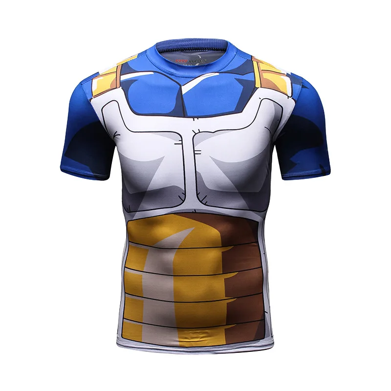 Bodybuilding Quick drying Compression Shirts Men Anime 3D Printed T shirts Short Sleeve Cosplay Costume Tops Male clothing