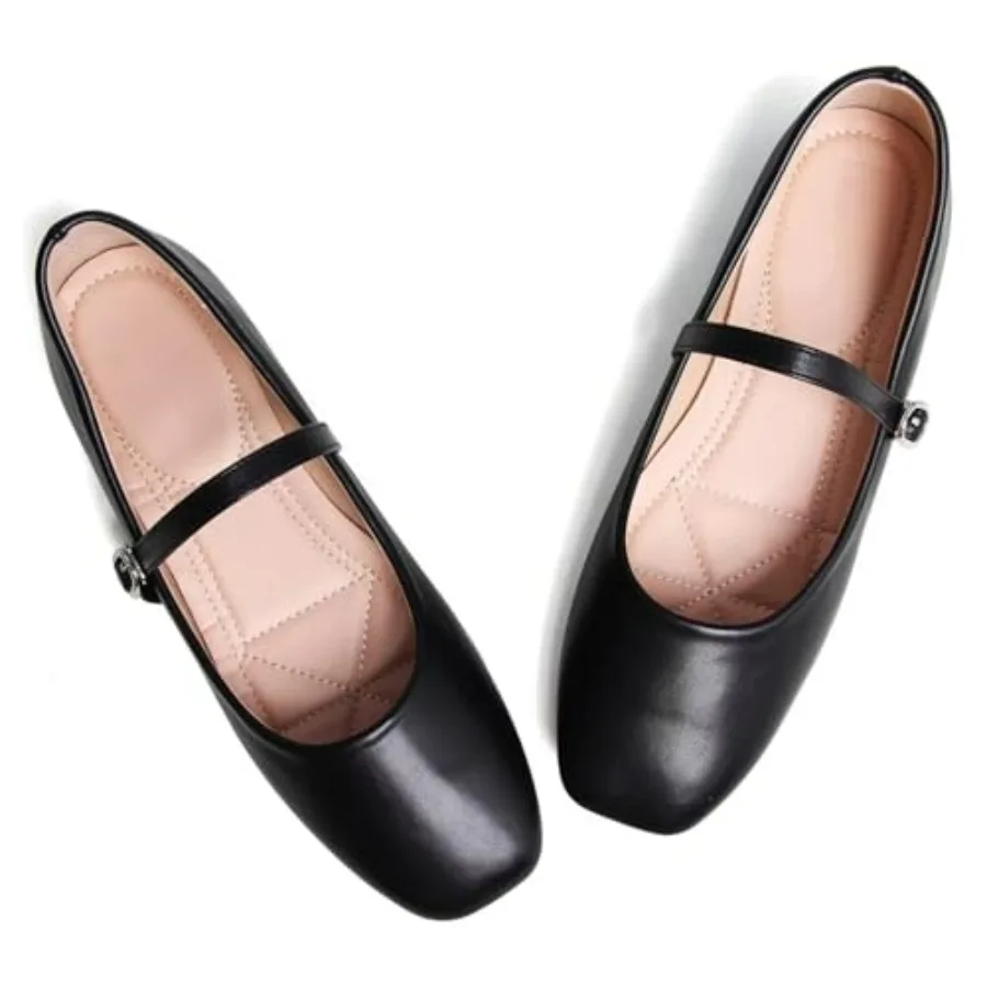 

LUXINYU Women's Slip on Flats, Classy Round Toe Solid Classic Mary Jane Ballet Dance Shoes Soft Comfortable PU Flat Shoes