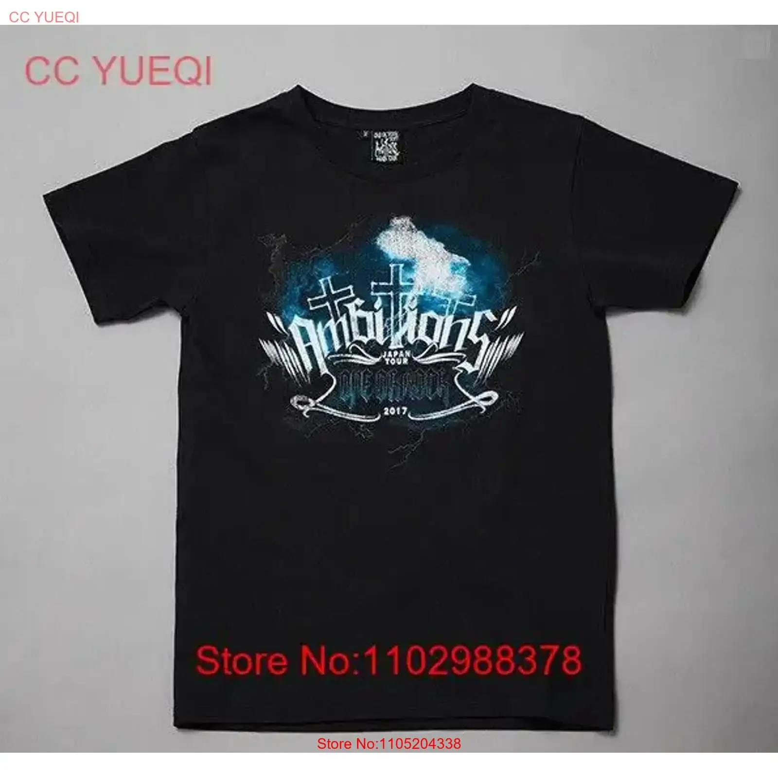 ONE OK ROCK Japon Tour 2017 Ambitions T-shirt officiel Croix vintage Lavé Confortable streetwear Légèrement mode Élégant