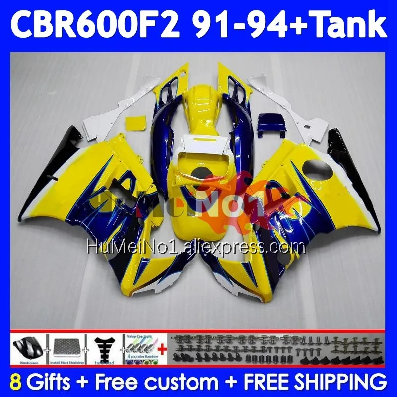 Body+Tank For HONDA CBR600 F2 FS CBR600FS 37No.9 CBR600F2 CBR 600F2 600 F2 1991 1992 1993 1994 91 92 Yellow black 93 94 Fairing