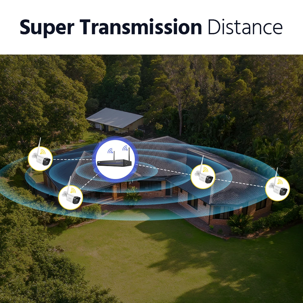 ANNKE 8MP WiFi Security Surveillance Camera System Kit Motion Tracking Color Night Vision 16CH 4K NVR Wireless CCTV Cameras Set