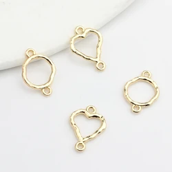 20pcs/lot Zinc Alloy Mini Hollow Heart Geometry Round Connector Charms 20pcs/lot for DIY Earrings Jewelry Making Accessories