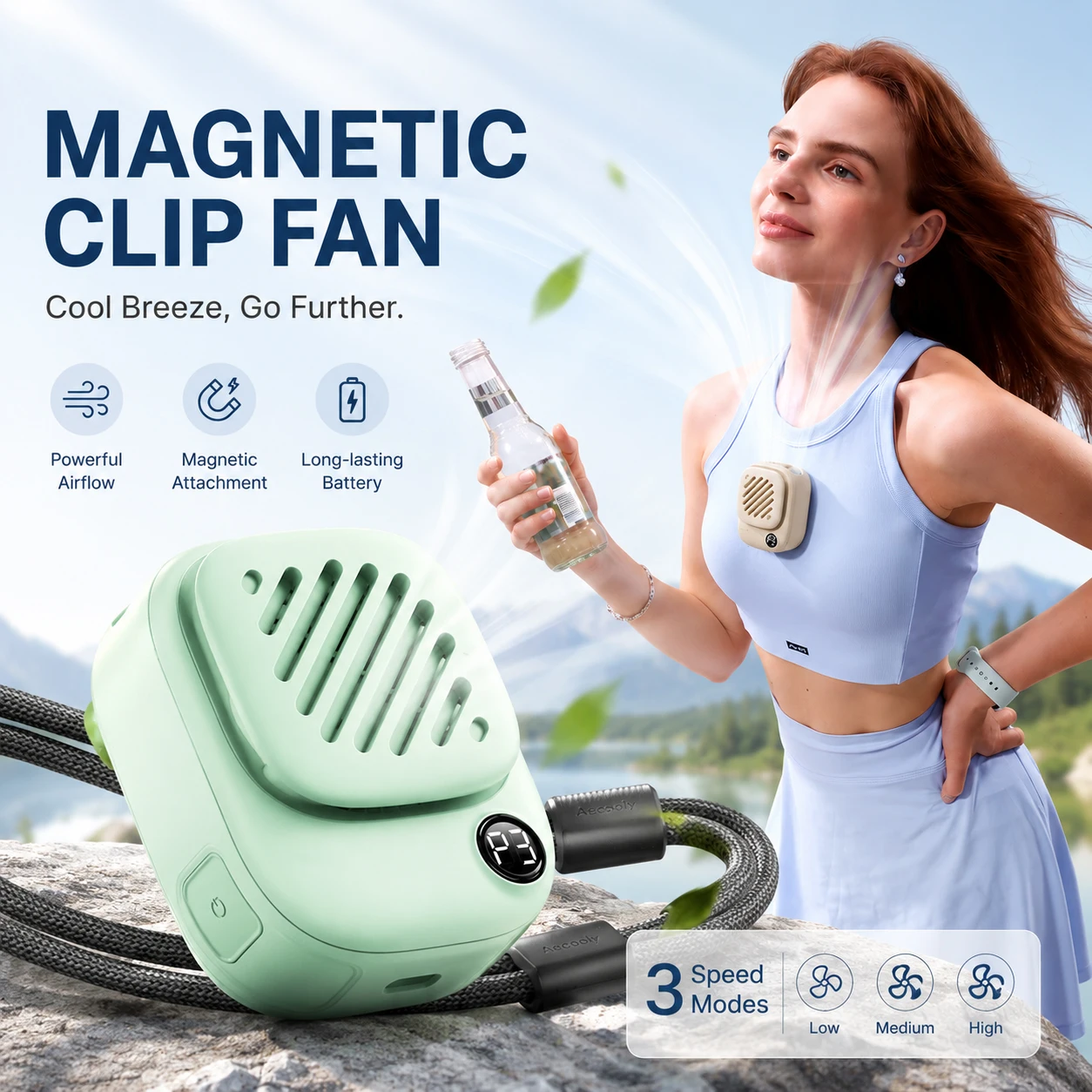 

Magnetic Mini Neck Fan Portable USB Rechargeable Desk Fan Quiet Wearable Bladeless Cooling Fans for Home Office Travel