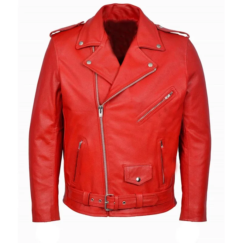 

Boutique Punk Men PU Leather Jacket Motorcycle Fashion Slim Fit Leather Coat