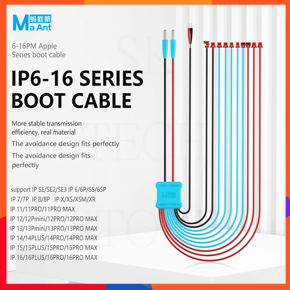 

MaAnt M076 Мягкий кабель загрузки Стабильный запуск на растяжение Линия загрузки Точная посадка для iPhone 6-16ProMax Безопасный и стабильный инструмент для ремонта Без ожидания