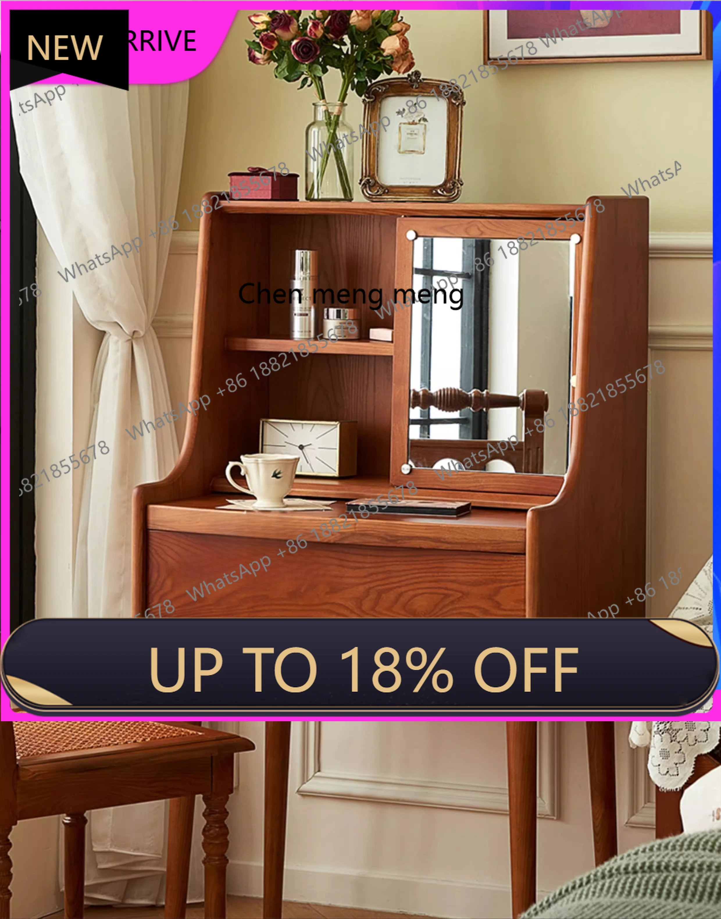 C88 Solid wood dresser desk integrated high-end bedroom simple modern small bedside makeup table