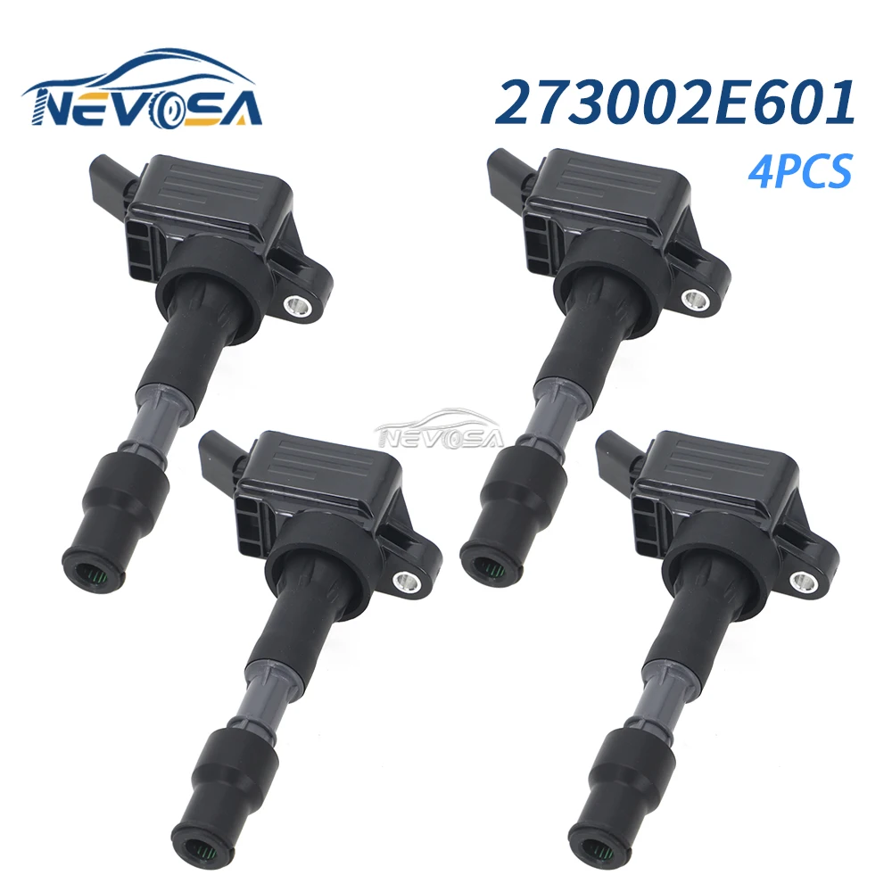 

NEVOSA 4 шт. катушки зажигания для Hyundai Elantra Kona Veloster Sonata Kia Optima Forte Soul 2.0L 27300-2E601 273002E601