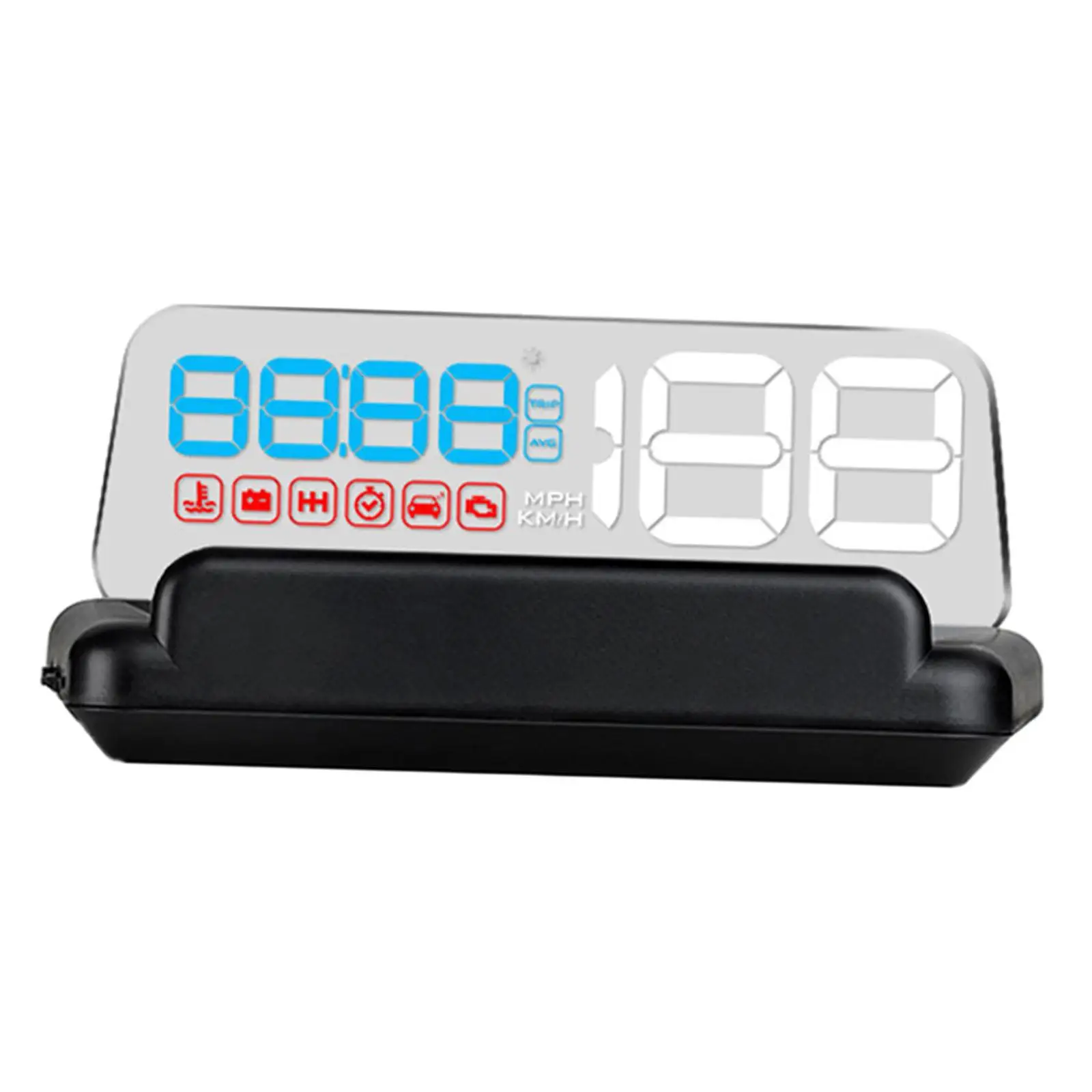 Head up Display Over Speed Alarm 3D Windshield Projector Odometer Fits for All Cars