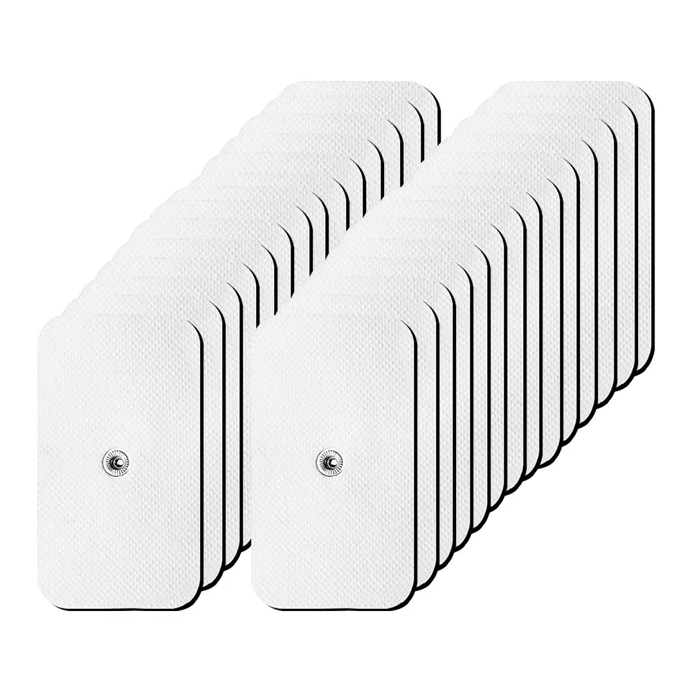 

5x9cm Electrodes Pad Snap Button 3.5mm EMS Electrostimulation Patches Reusable Replaceable Non Woven Fabric TENS Massage Gel Pad