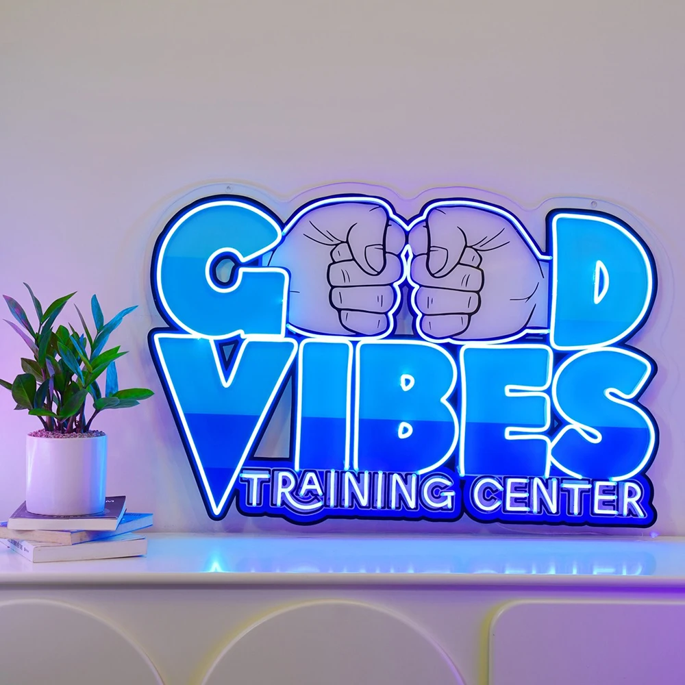 

GOOD VIBES LED Light Sign for Wedding Party Event Decor Custom Neon Signs Bedroom Home Bar Pub Decorations Personalized Gifts