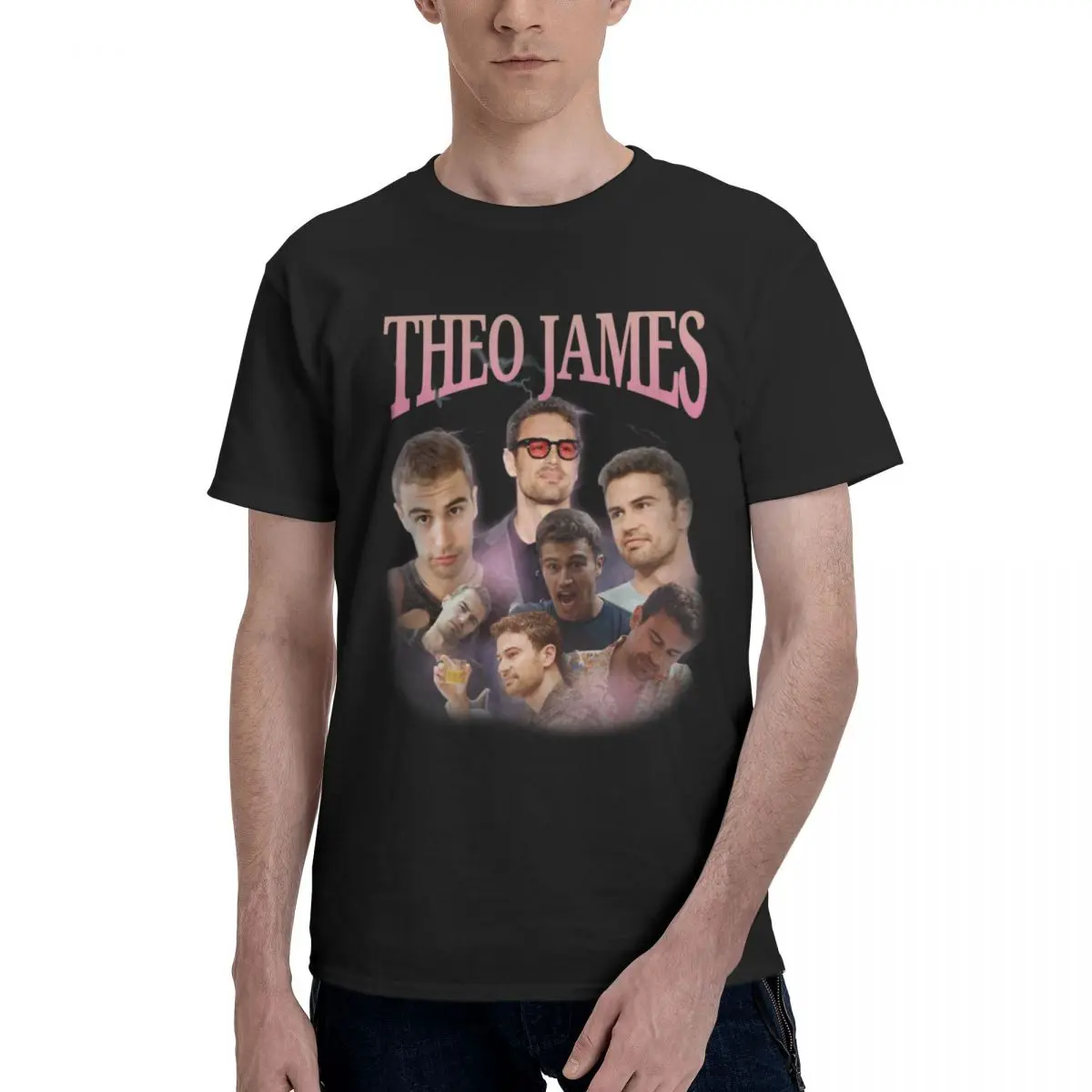 Theo James Vintage T Shirt Tees pop męskie damskie T Shirt graficzne Y2K ubrania