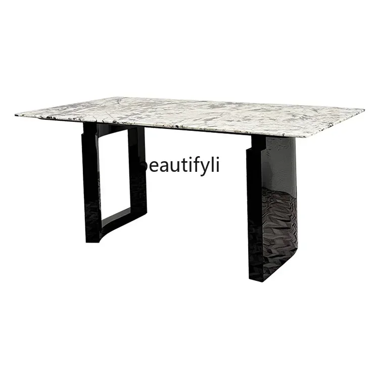 

Italian Light Luxury Minimalist Marble Rectangular Dining Table High-End Villa Simple Home