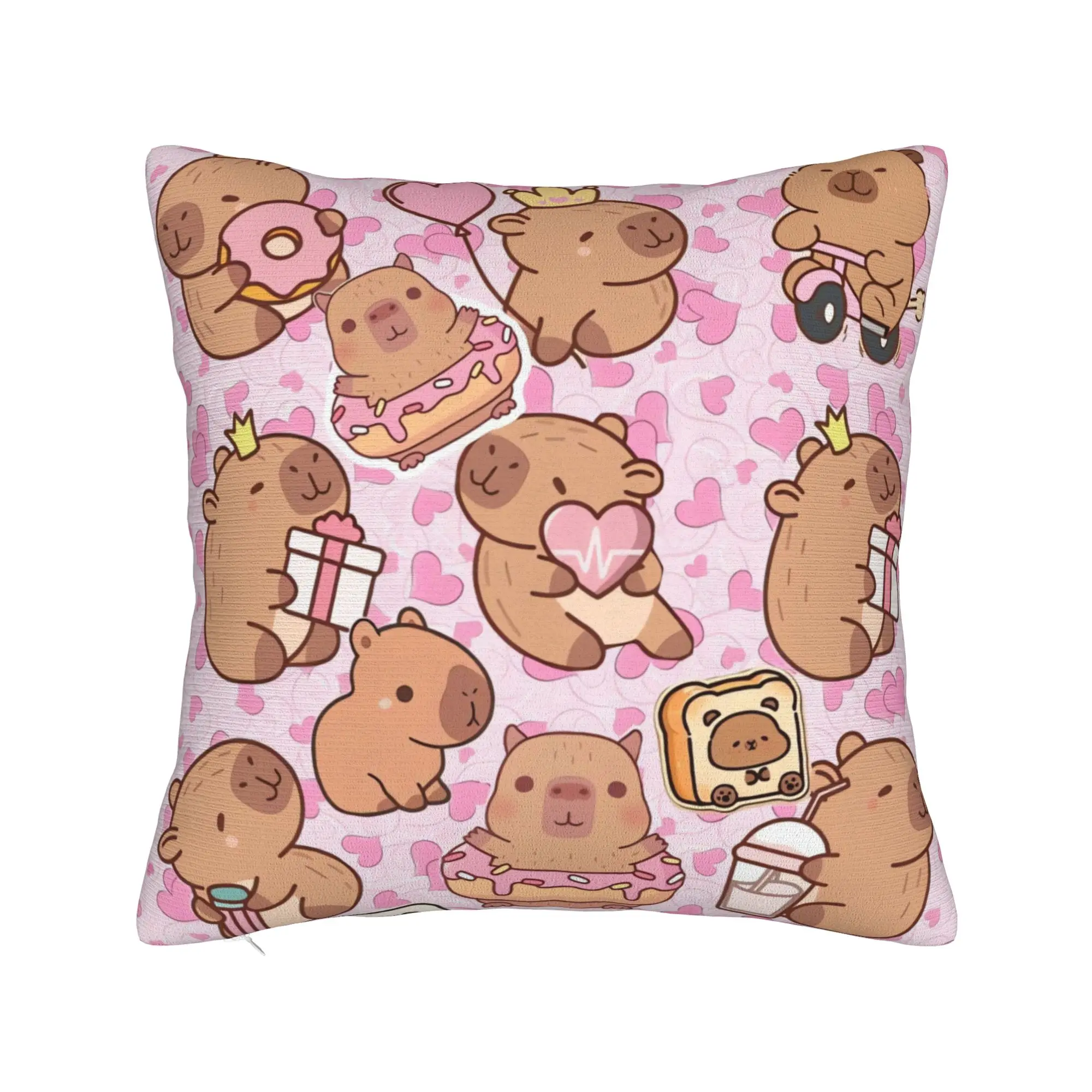 Capybara Pillow Cover  Custom Cushion Cover Cute Funny Pillow Case For Living Room Chair