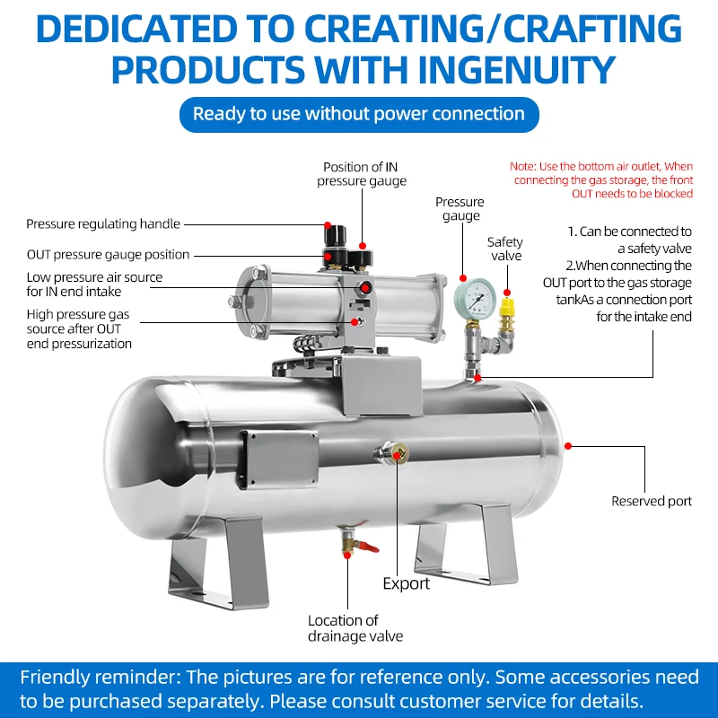 SMC Type Pneumatic Booster Valve Gas Booster Pump VBA20A-03GN air Pressure Storage tank VBAT10A1 Double boost Direct Inflation