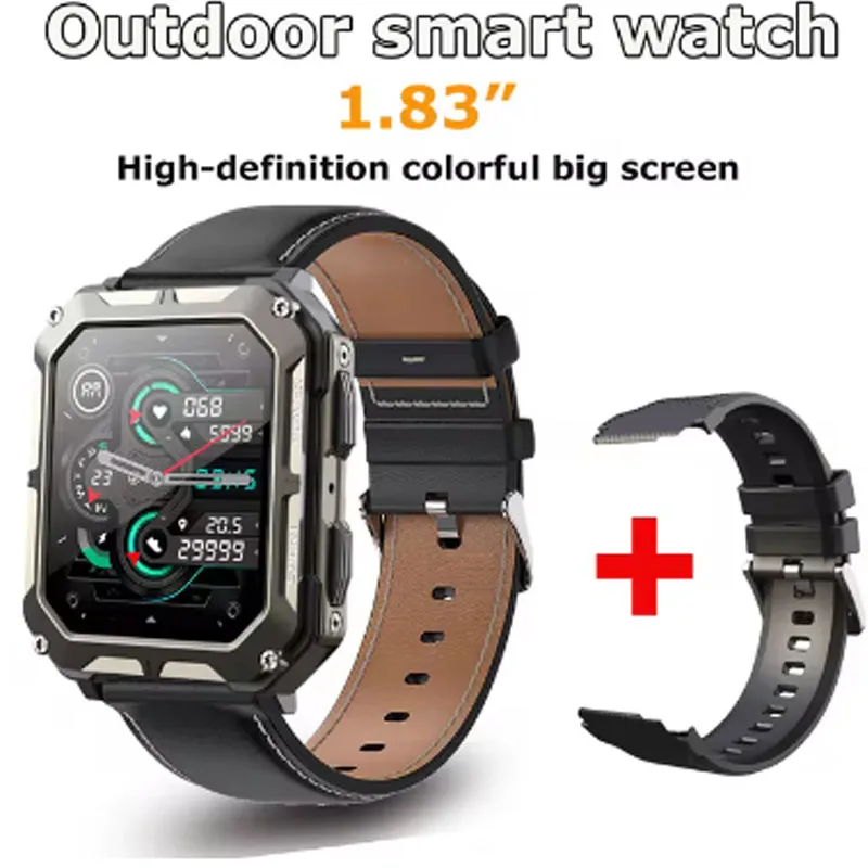 

For Ulefone Armor X5 Pro 1.83" Bluetooth 5.0 Heart Rate Blood Oxygen Pressure Monitor 123 Sports Modes Men Woman Smartwatch