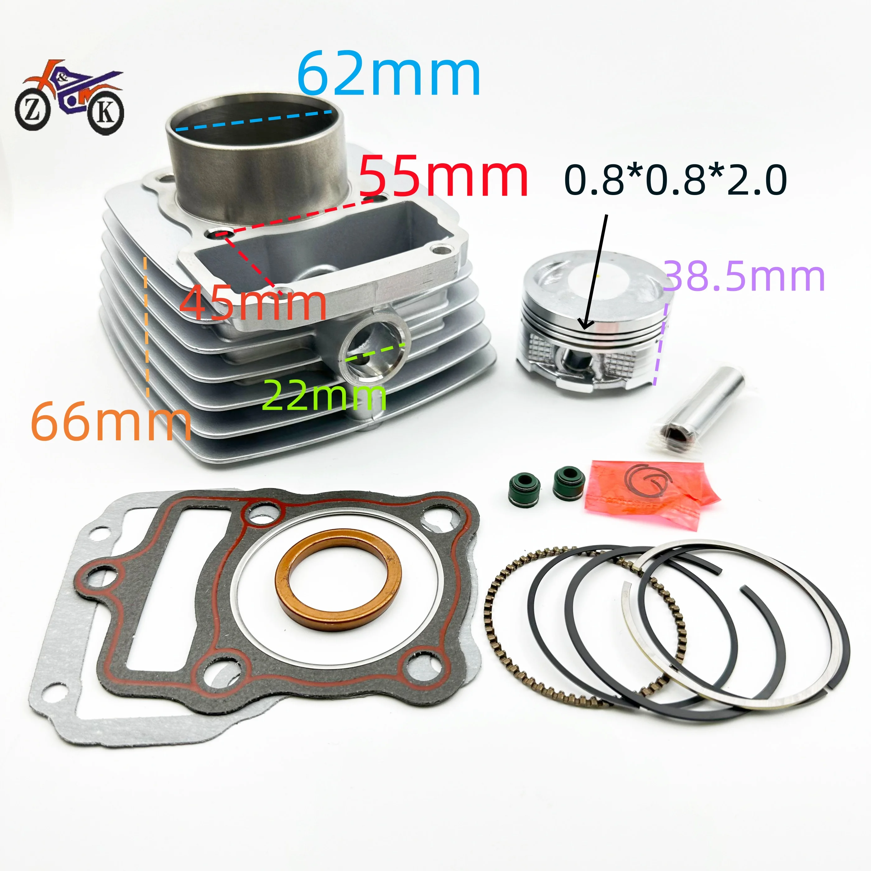 

Motorcycle tricolor cylinder 62mm CG150 Euro II 13PIN HOLE Common ring for CARGO TODAY TITAN ML TU FAN CG150