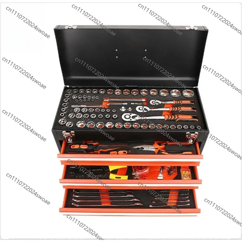 Tool Set, Portable Three-pump Small Self-locking Toolbox, 408-piece Toolbox