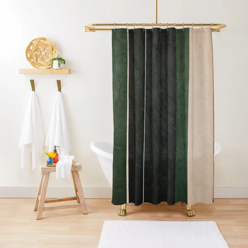 

Modern - Green Stripes Shower Curtain Waterproof Fabric Bathroom Bathroom Accessory Curtain